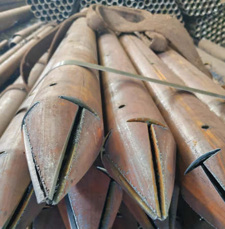 三沙出尖打孔加工无缝注浆钢花管注浆管厂家